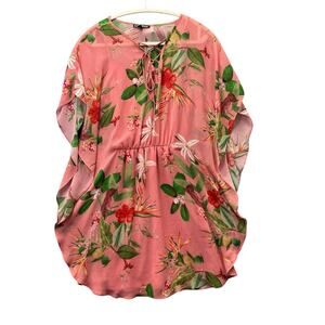 Express Swirl Chiffon Dress Women's XS Lined Pink Maroon Romantic Boho Flowy